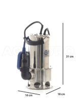 Pompe submersible pour eaux chargées – Annovi & Reverberi ARUP 1100XD – Acier Inox – 1100 W